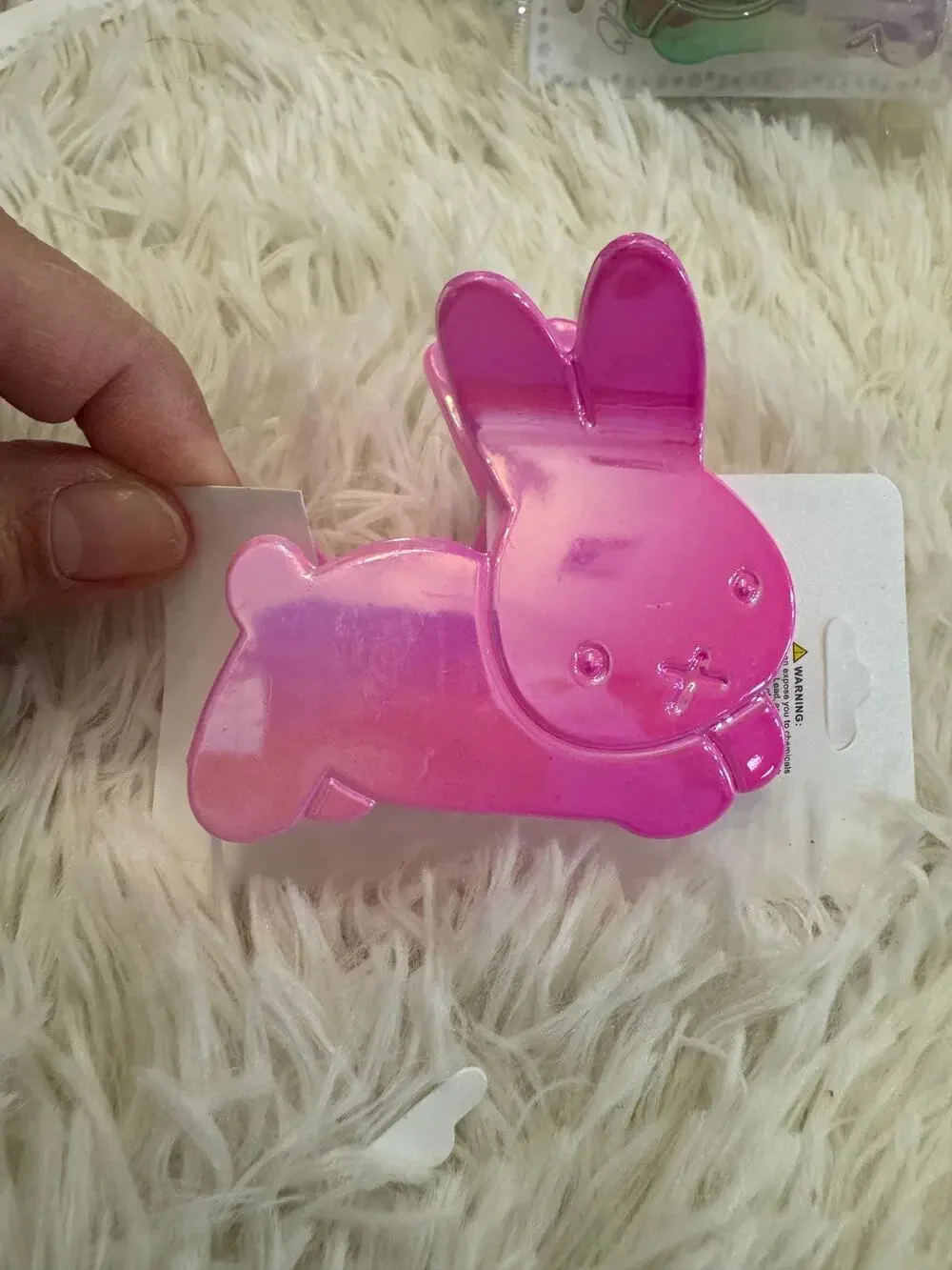 Miffy Pink bunny hair claw clip with gradient effect #kawaii